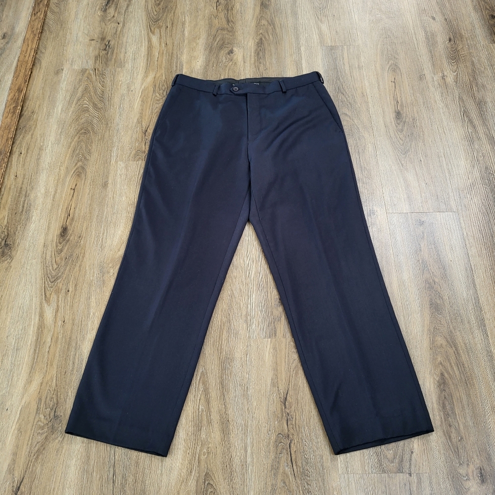Umberto Bonelli Men's Black Dress Pants Pleated Front Size 36/30